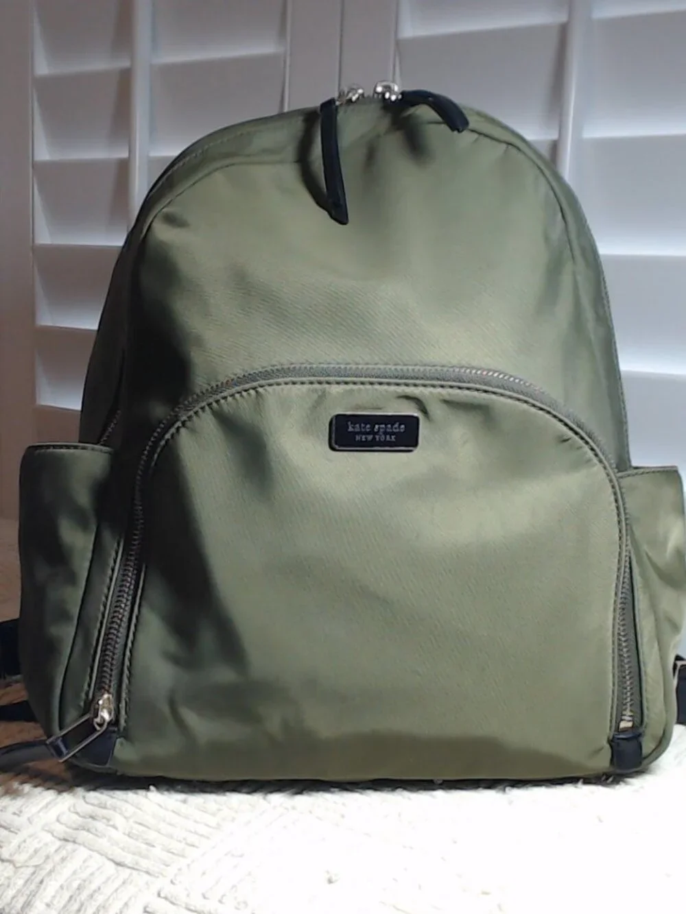 KATE SPADE Large Dawn Nylon Backpack Sapling Olive Green